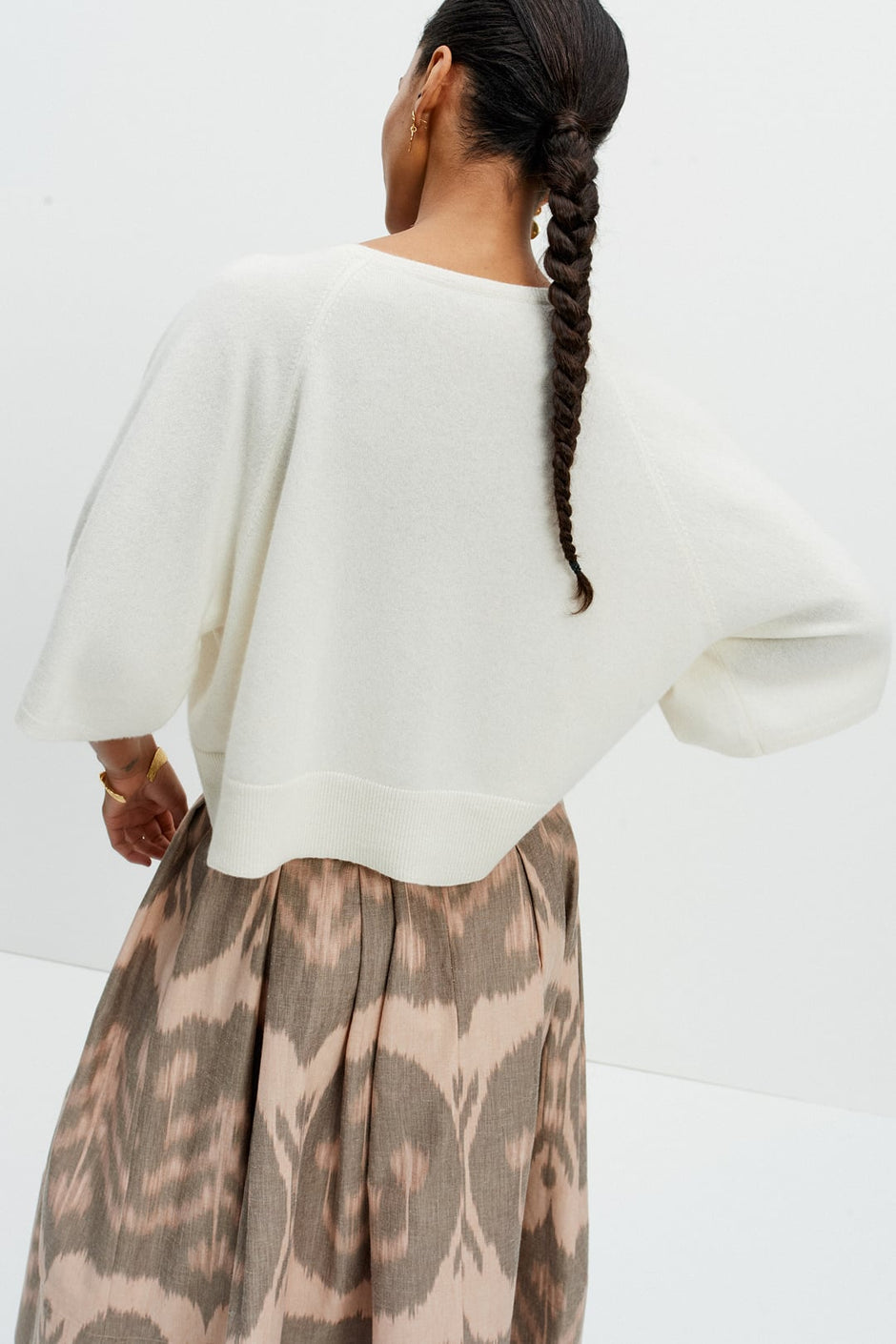 Kimono Sleeve V Neck Cashmere