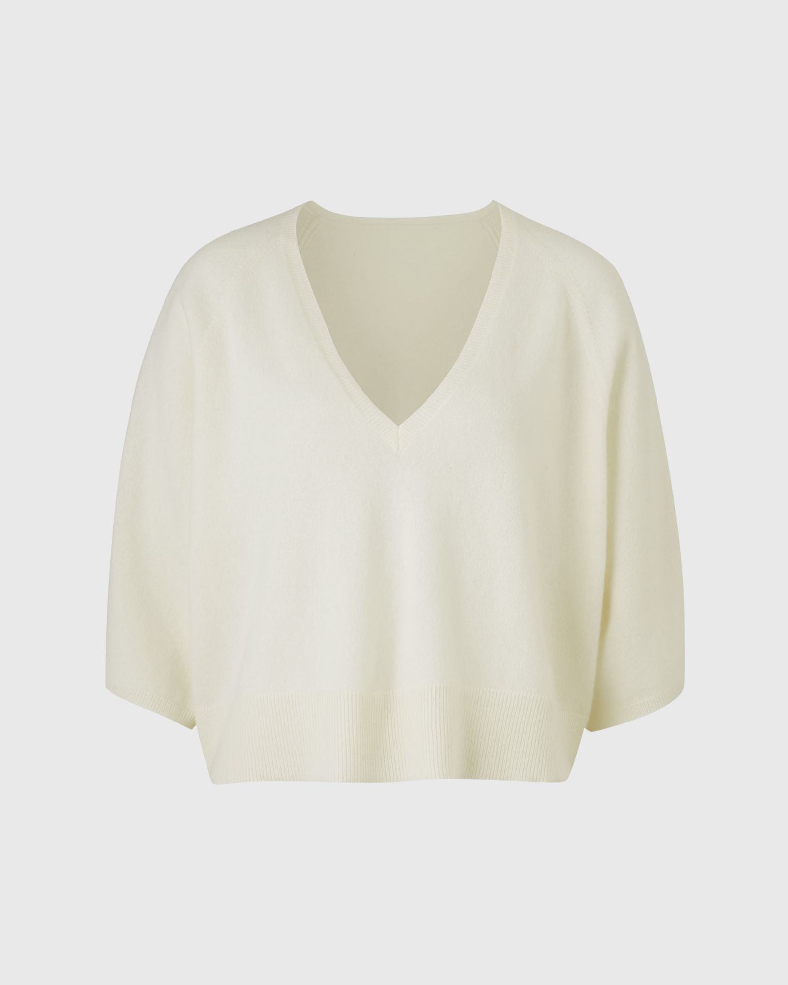 Kimono Sleeve V Neck Cashmere