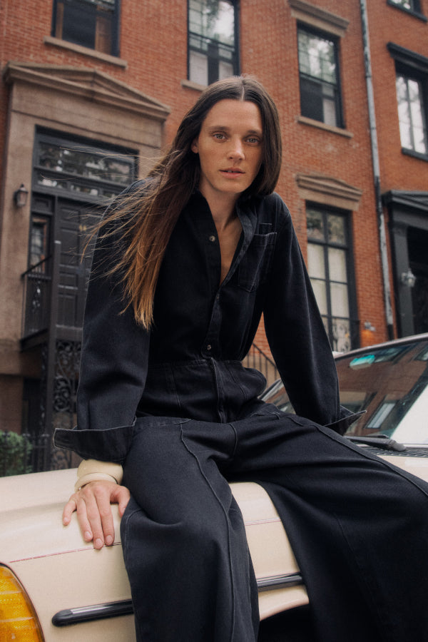 The Leo Jumpsuit (Charcoal Denim)