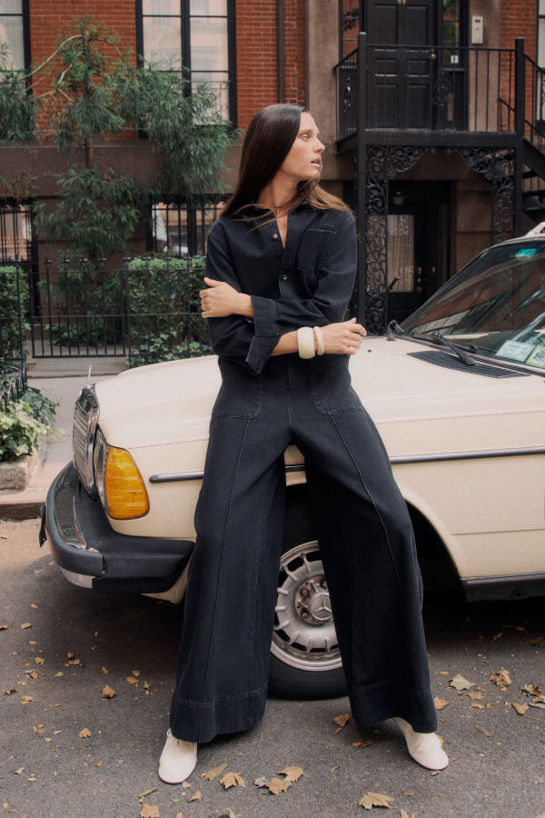 The Leo Jumpsuit (Charcoal Denim)