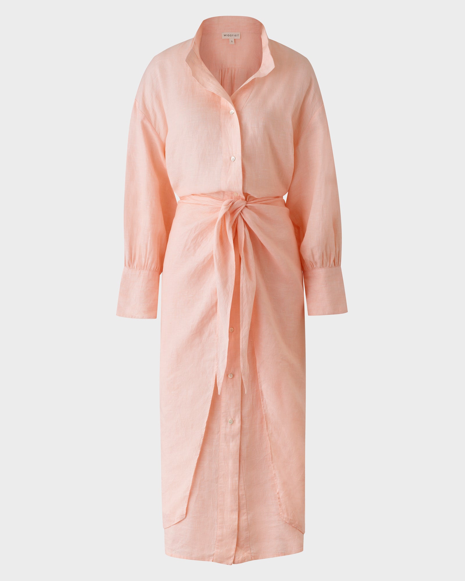 The Sarong Shirt Dress (Peach Pink Linen)