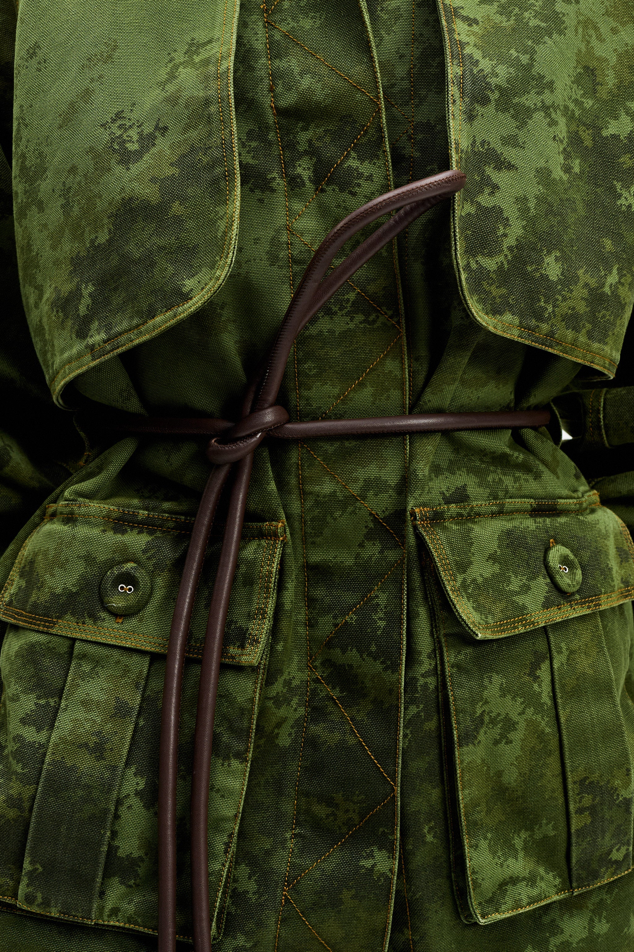 Brown Leather Cord Belt