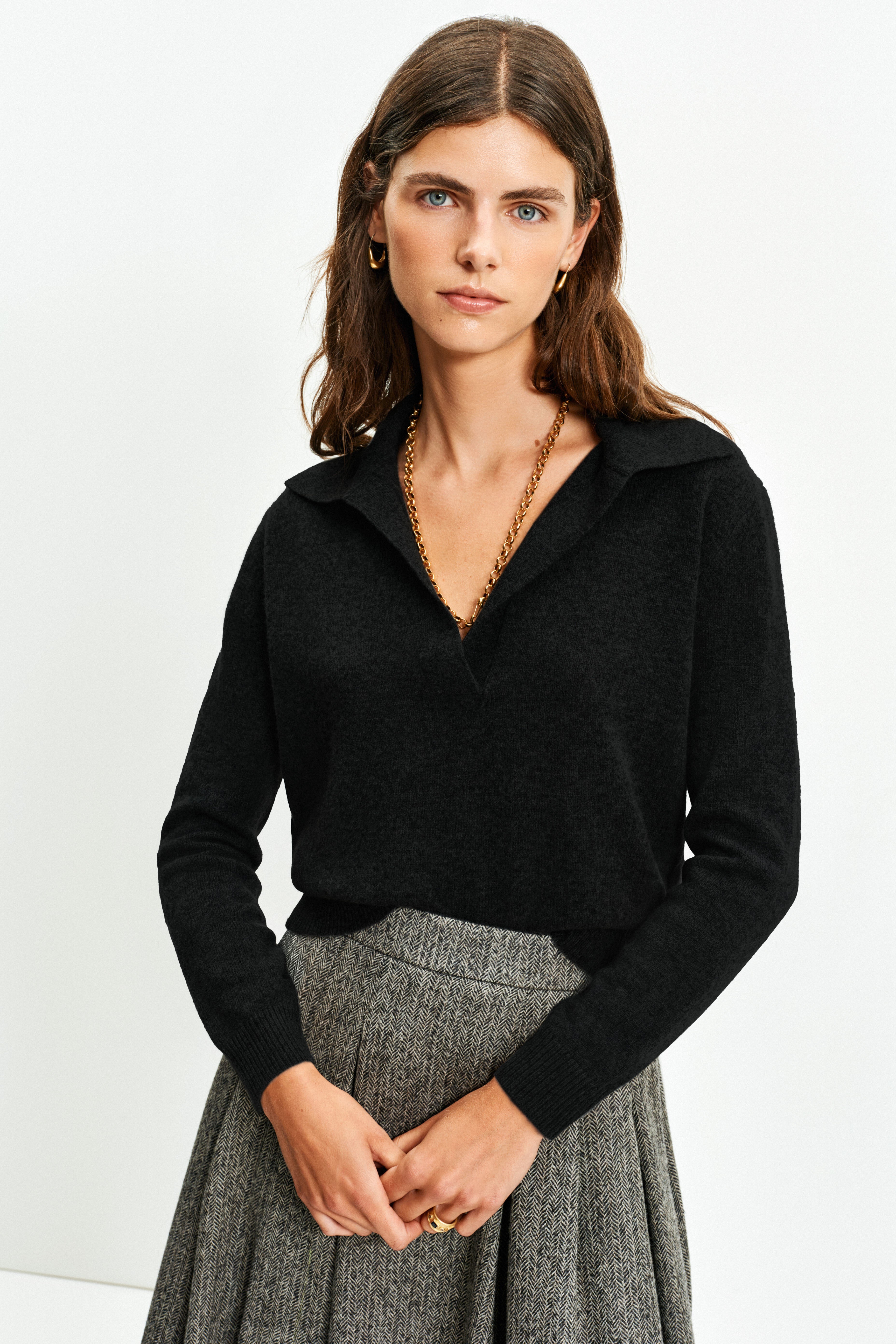 Long Sleeve Polo Knit