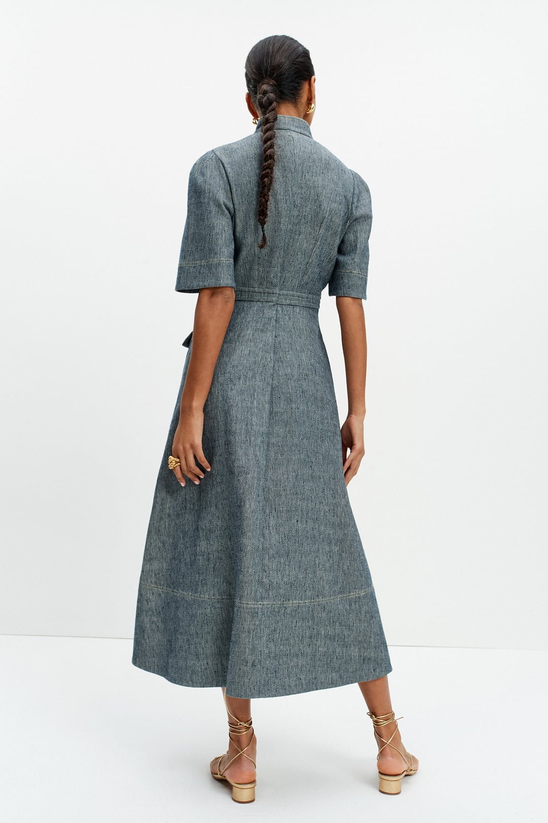Palermo Dress | Indigo Cotton-Linen Twill Dress