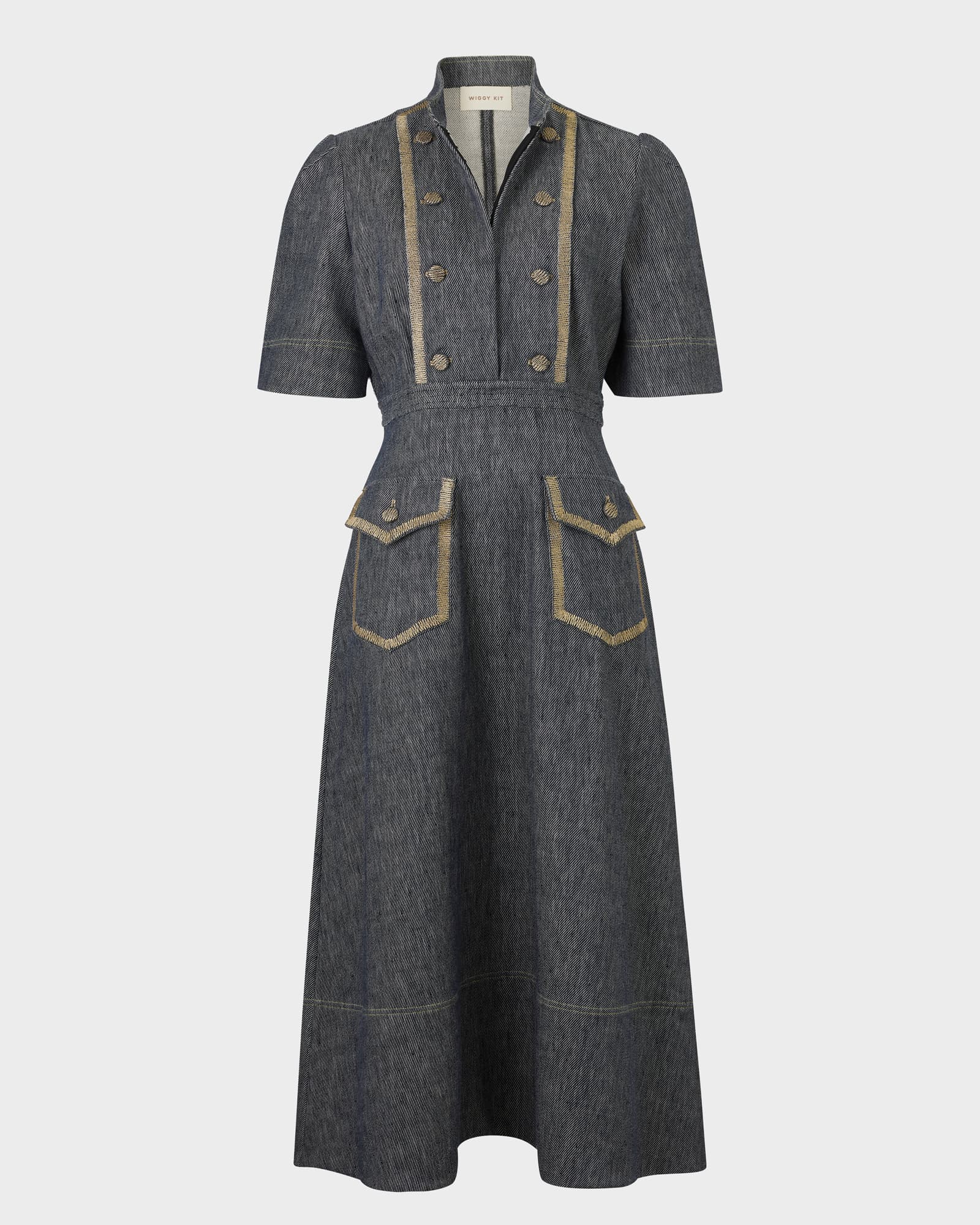 palermo linen midi dress Palermo Dress | Indigo Cotton-Linen Twill Dress