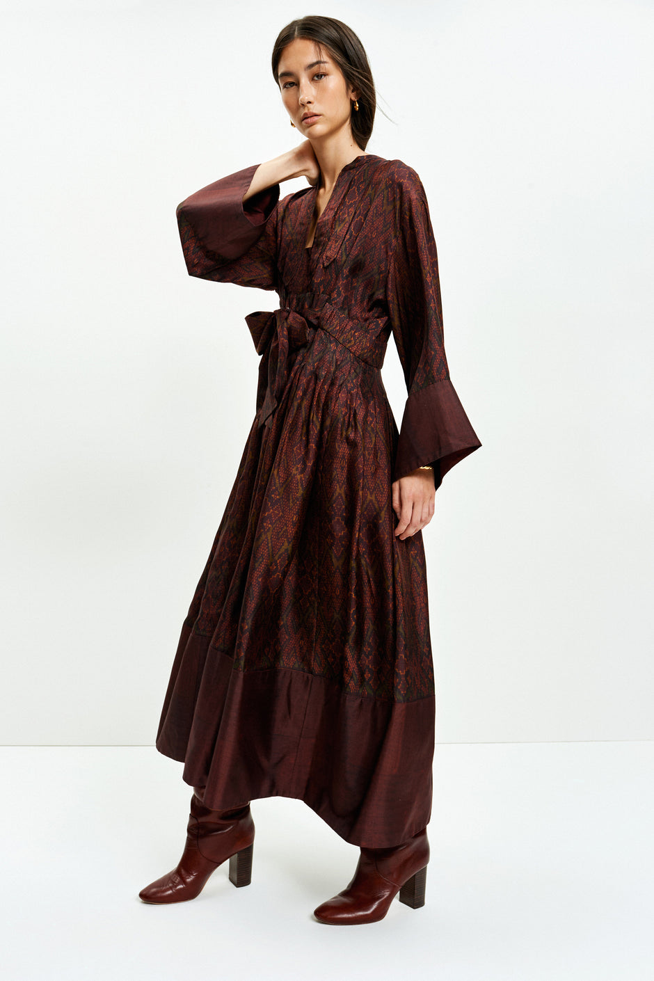 Paloma Dress (Merlot Ikat)