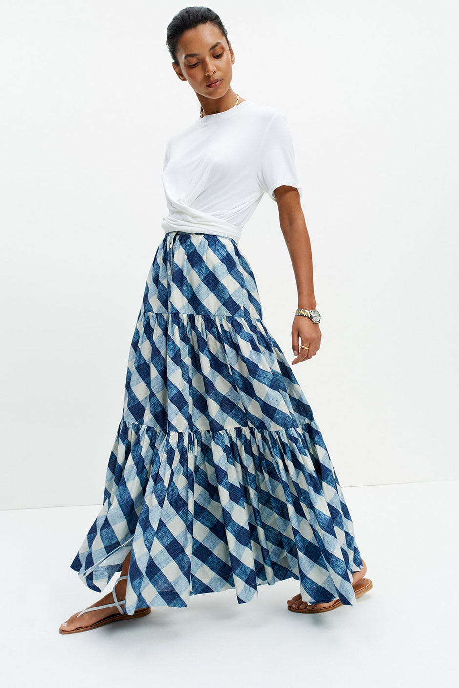 Peasant Skirt (Giant Blue Gingham)