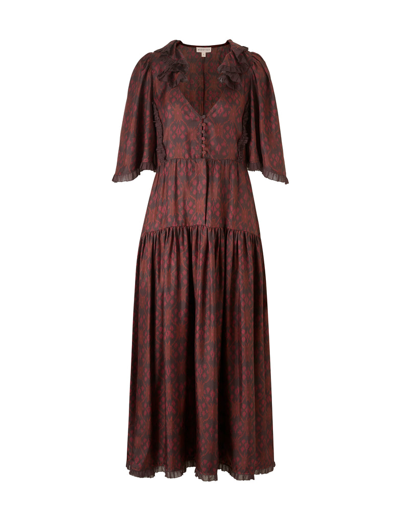 Wiggy Kit | Silk Estancia Dress in Multi-Print | Product Image White Background