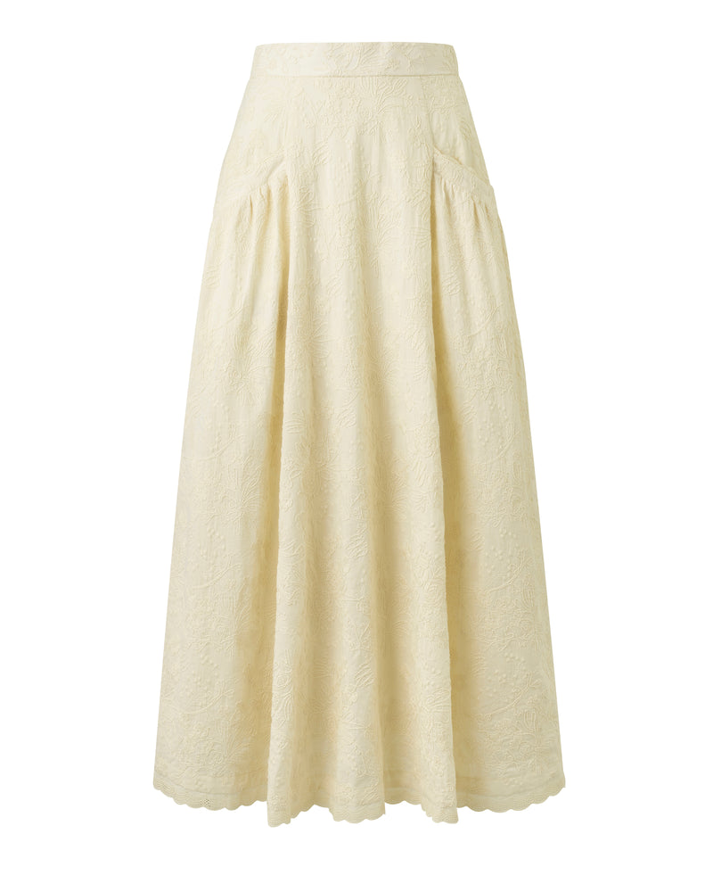 Wiggy Kit | Fable Skirt (Embroidered Cotton) | Product image of white skirt