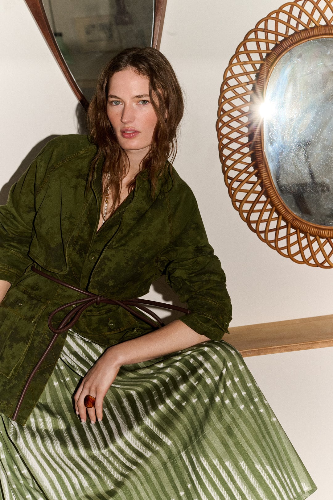 Friday Skirt (Sage Nigella Print)