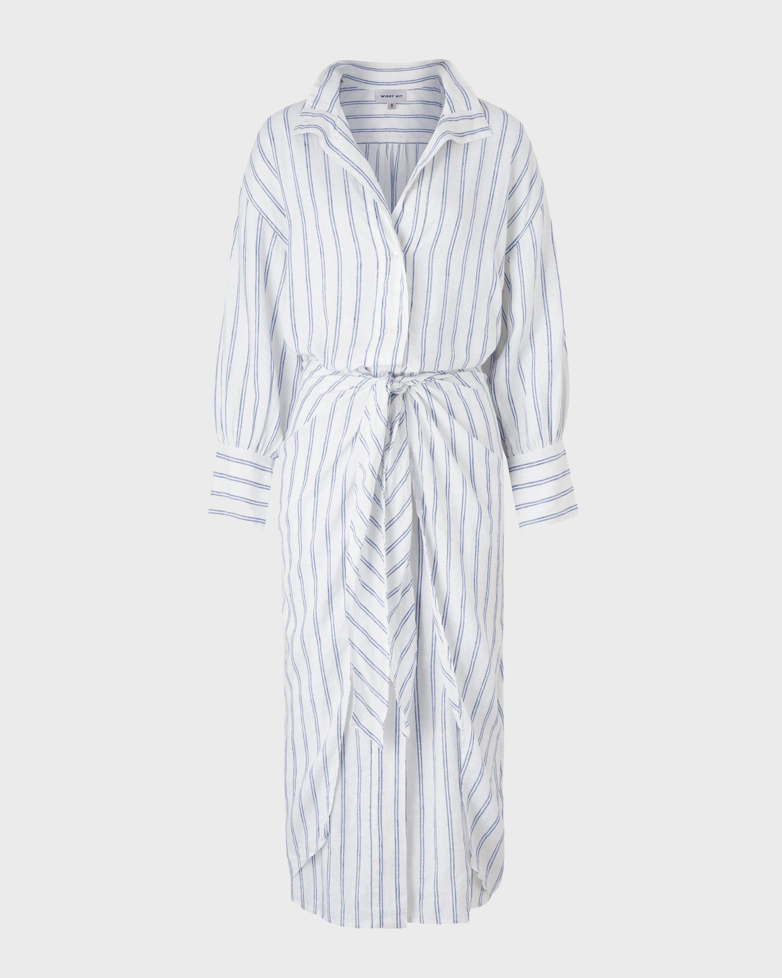 Sarong Shirt Dress (Blue Stripe)