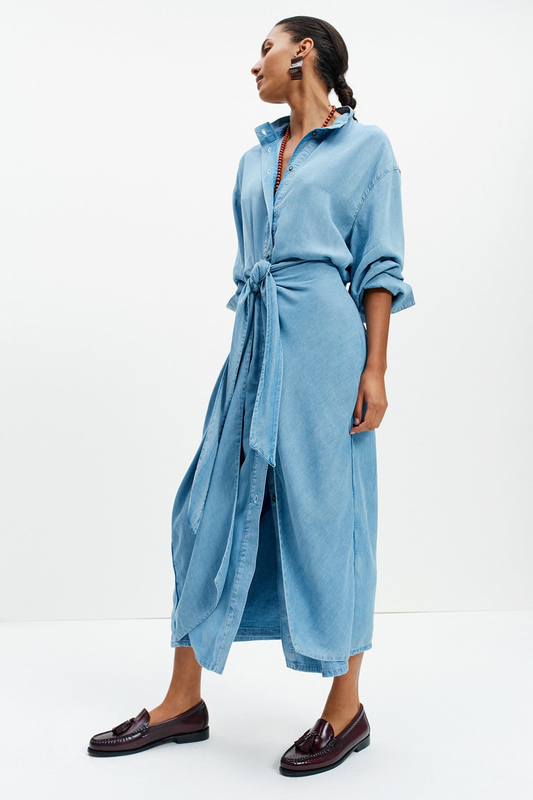 Sarong Shirt Dress (Blue Denim)