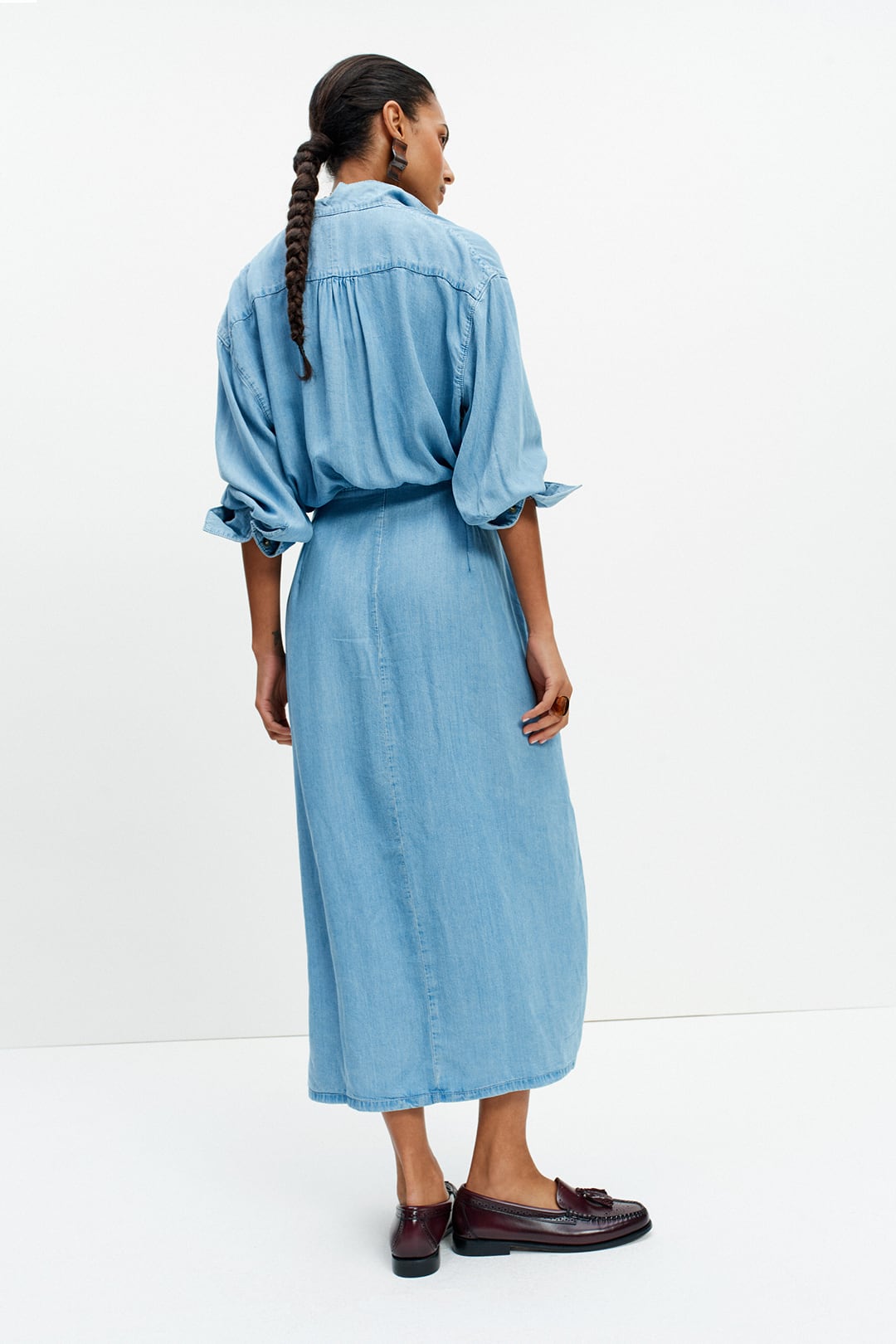 Sarong Shirt Dress (Blue Denim)