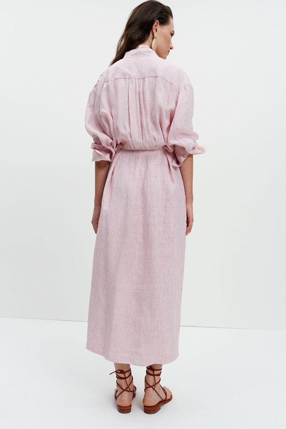 Sarong Shirt Dress (Red Stripe)