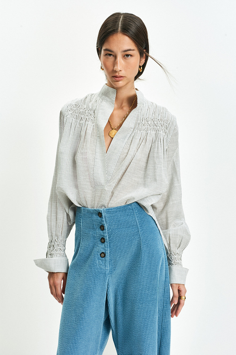 The Smocked Shirt (Striped)