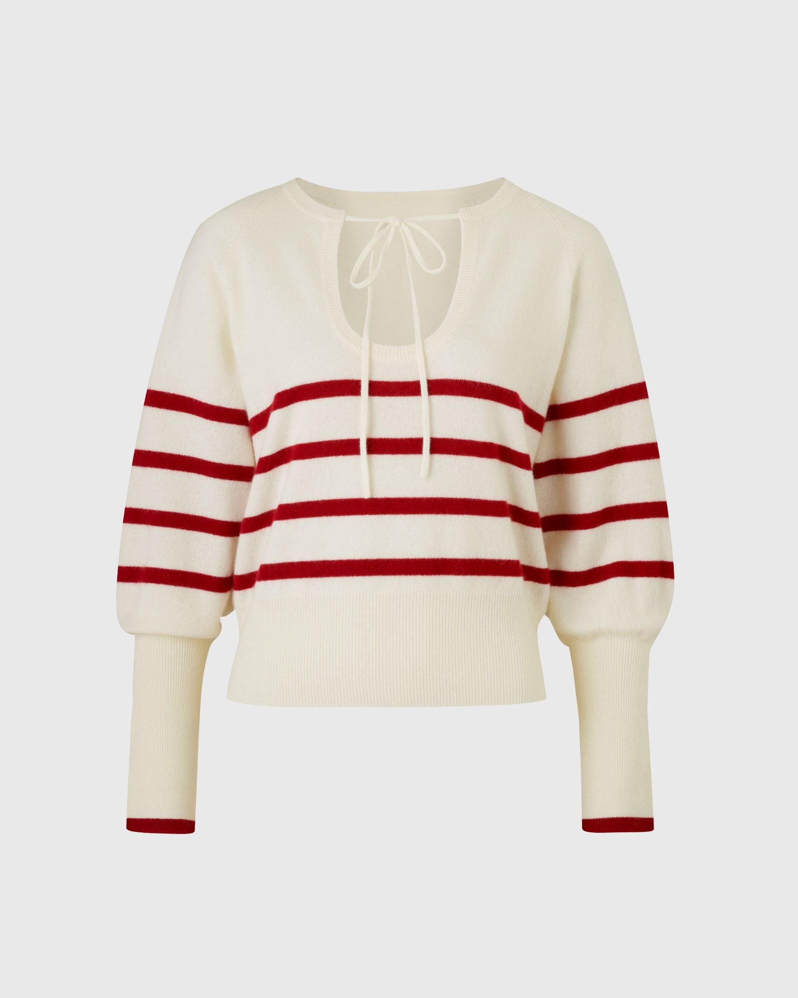 The Keyhole Sweater (Red Stripe)