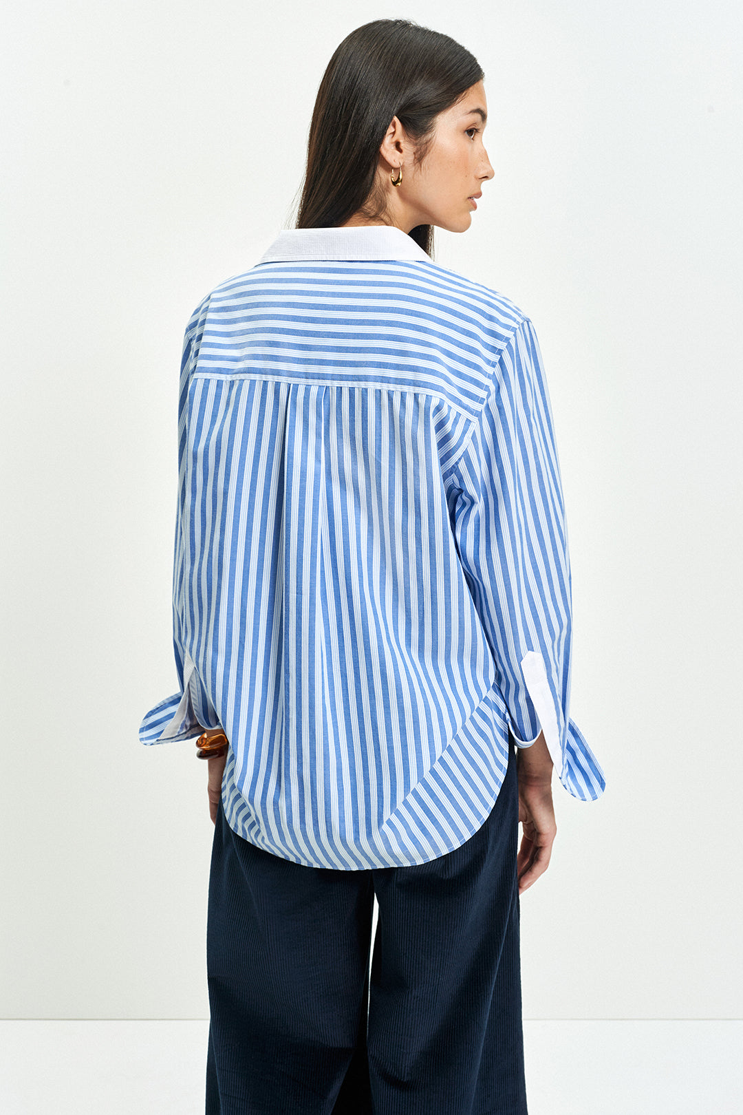 Tab Shirt (Dark Blue Stripe)
