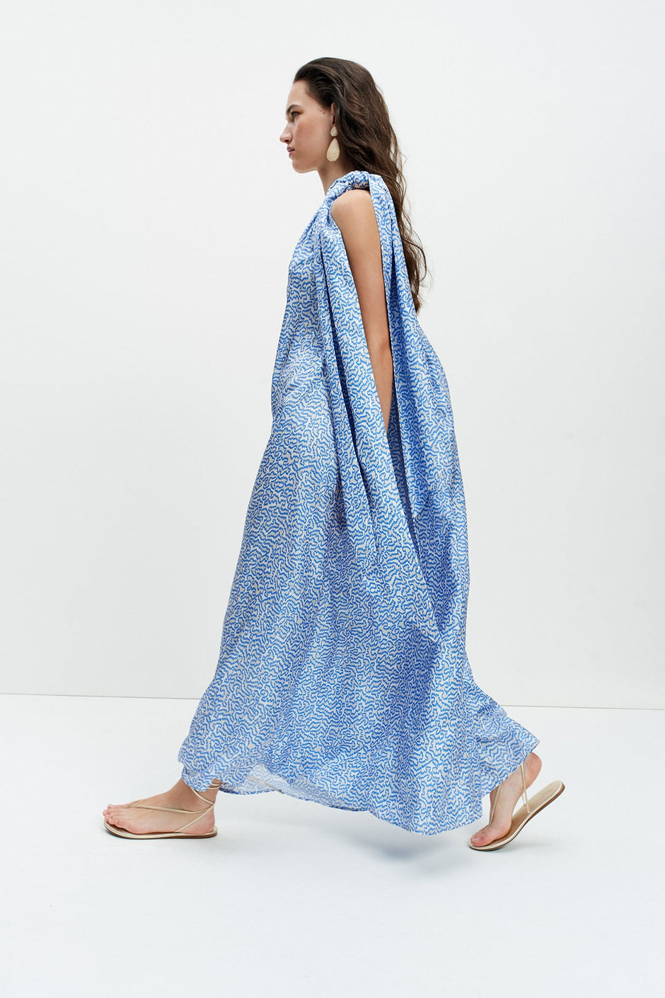 The Bay Dress (Blue Zig Zag Print)