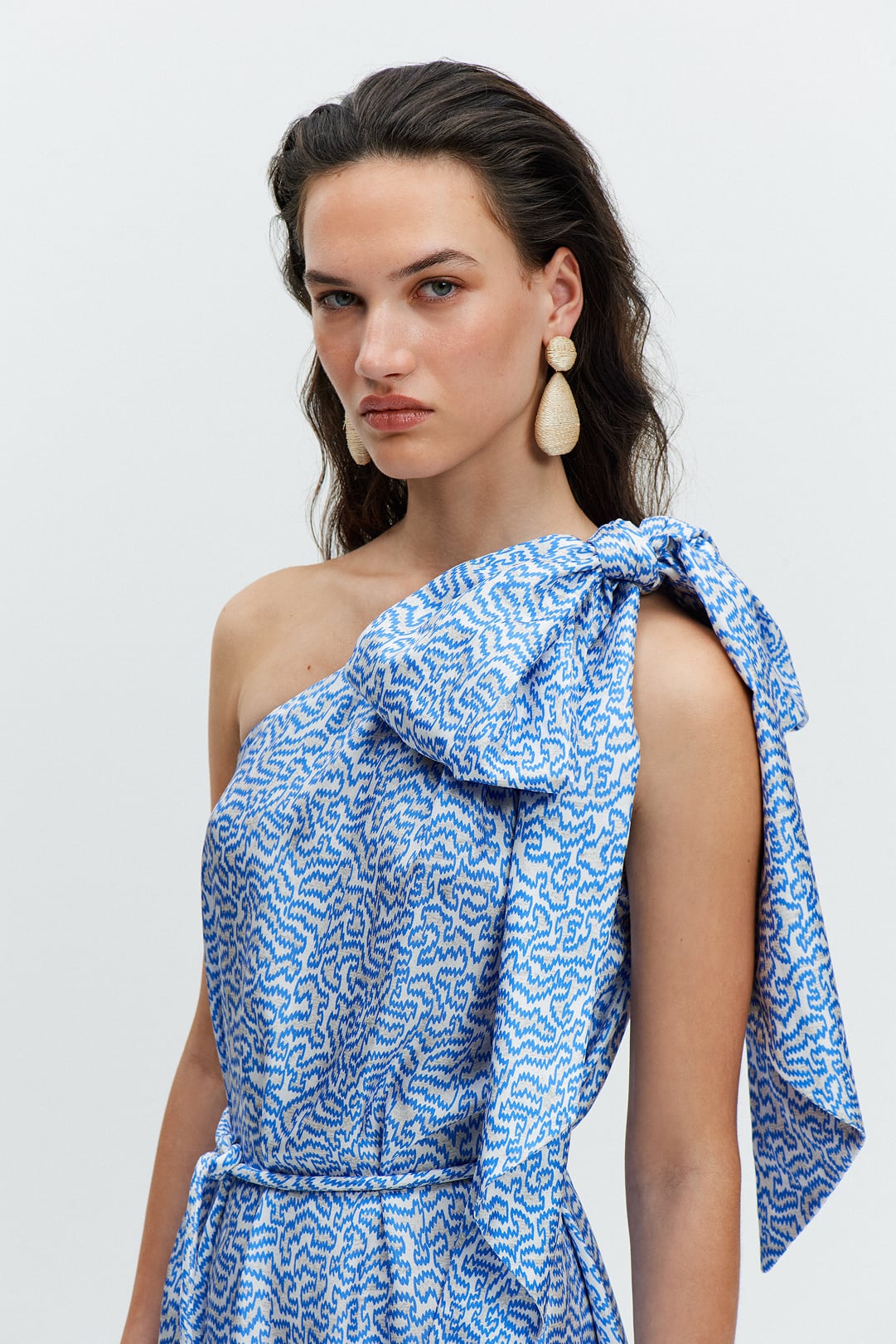 The Bay Dress (Blue Zig Zag Print) | Luxury Silk Dress | Wiggy Kit The Bay Dress (Blue Zig Zag Print) | Luxury Silk Dress | Wiggy Kit