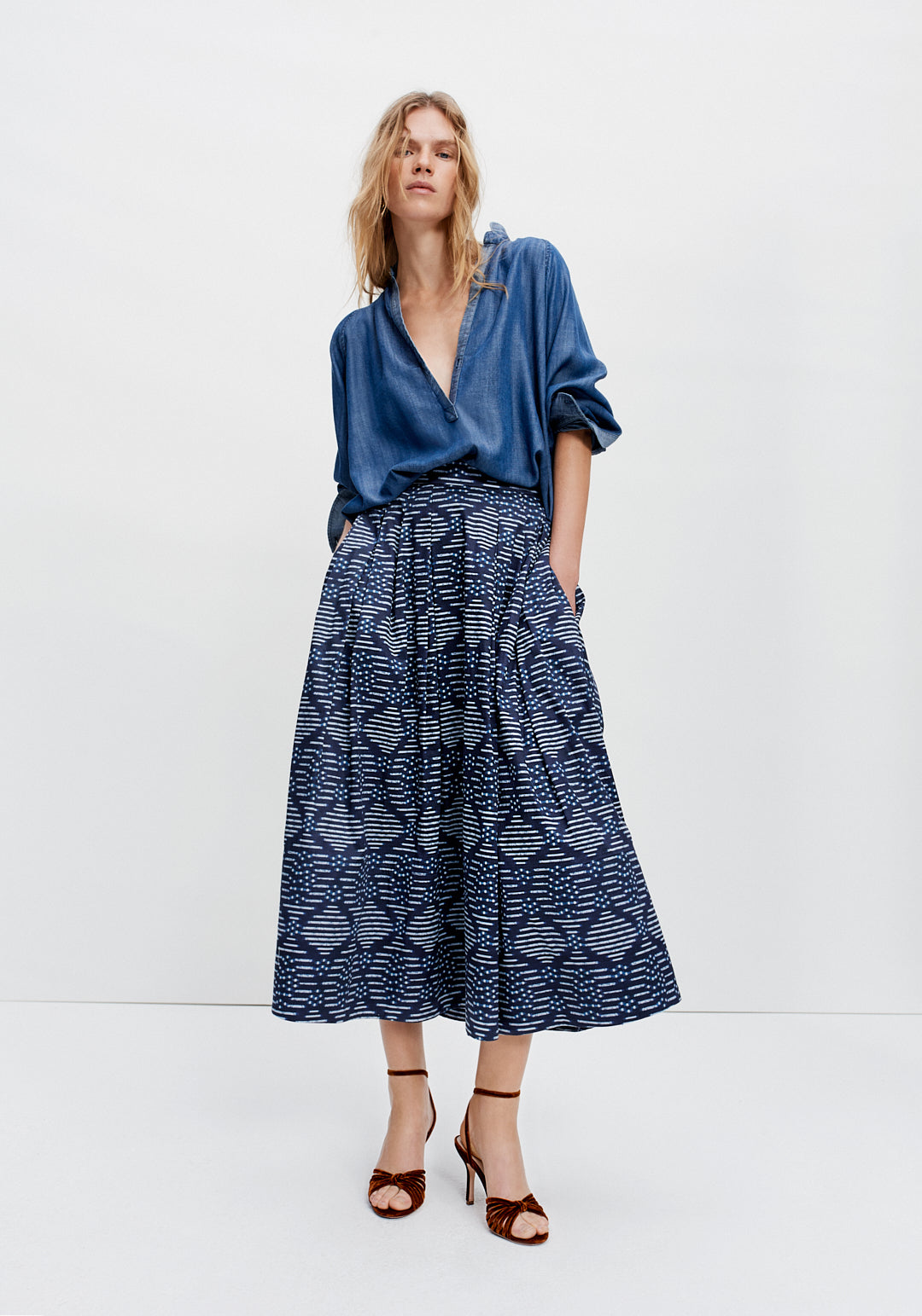 The Friday Skirt (Shibori Print)