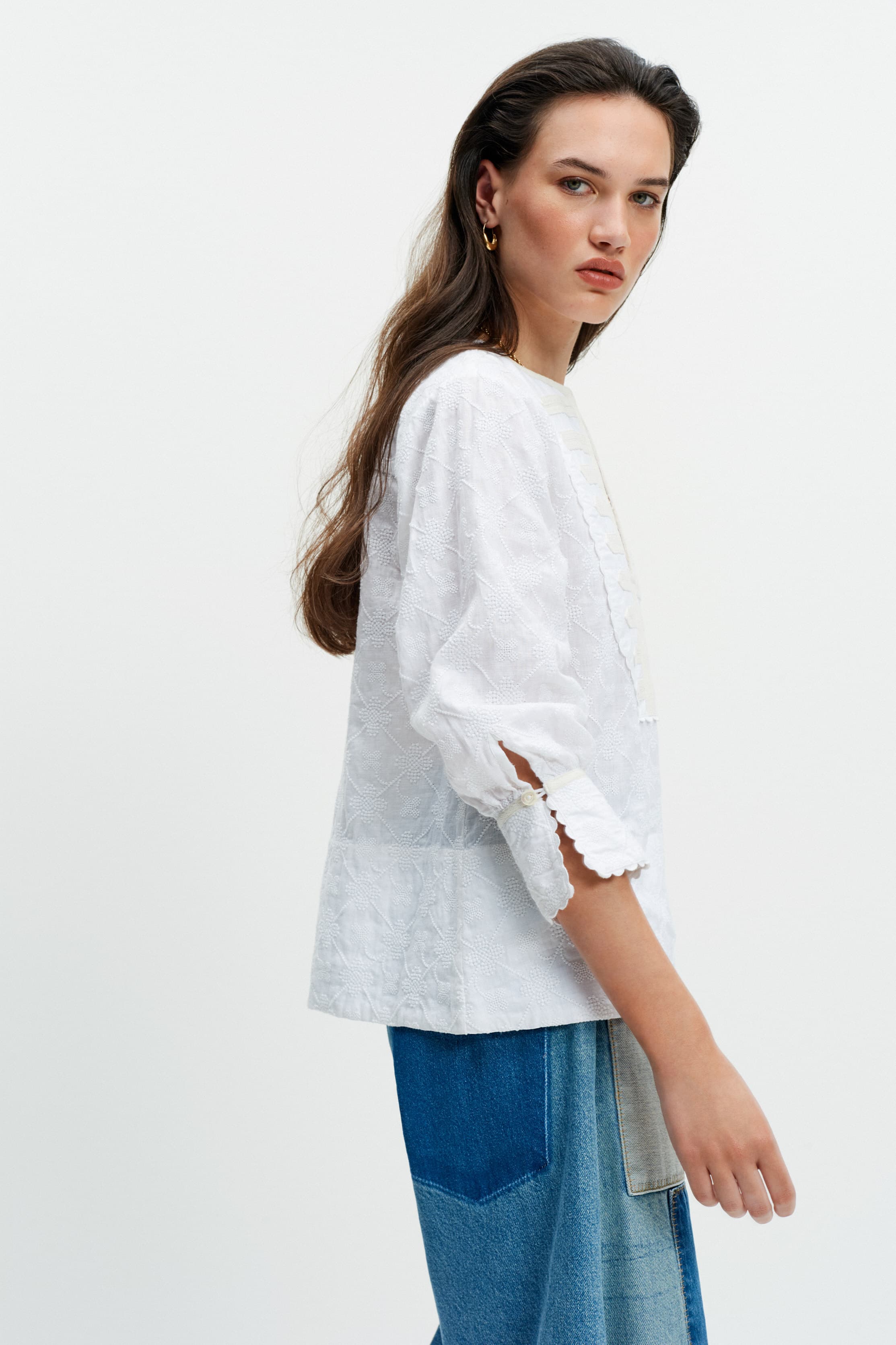 Bib Shirt (White Embroidery)