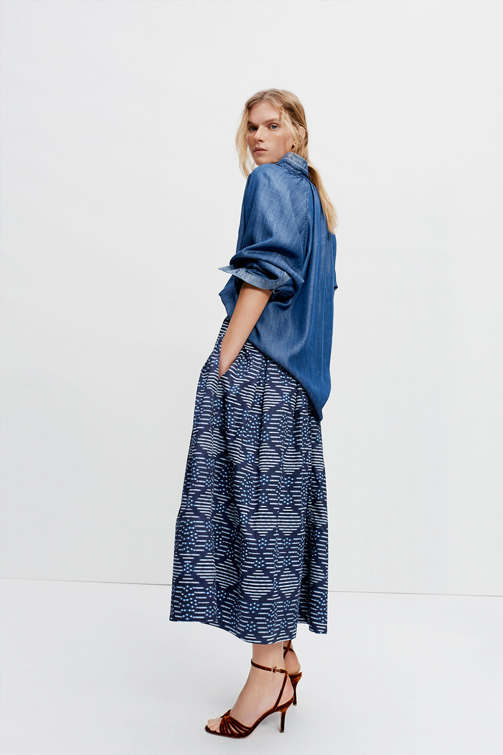 The Friday Skirt (Shibori Print)
