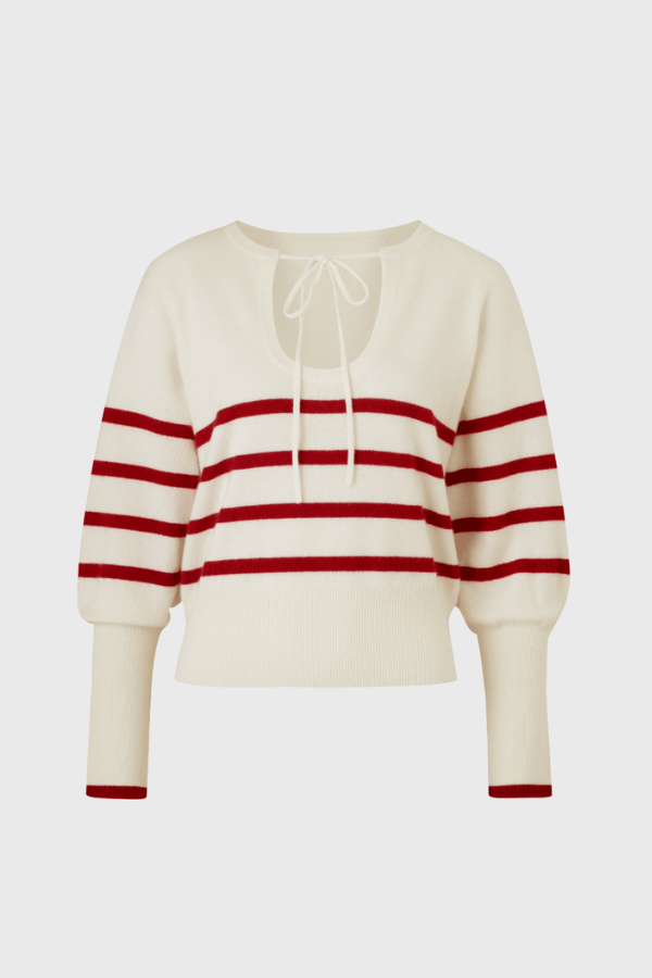 The Keyhole Sweater (Red Stripe)