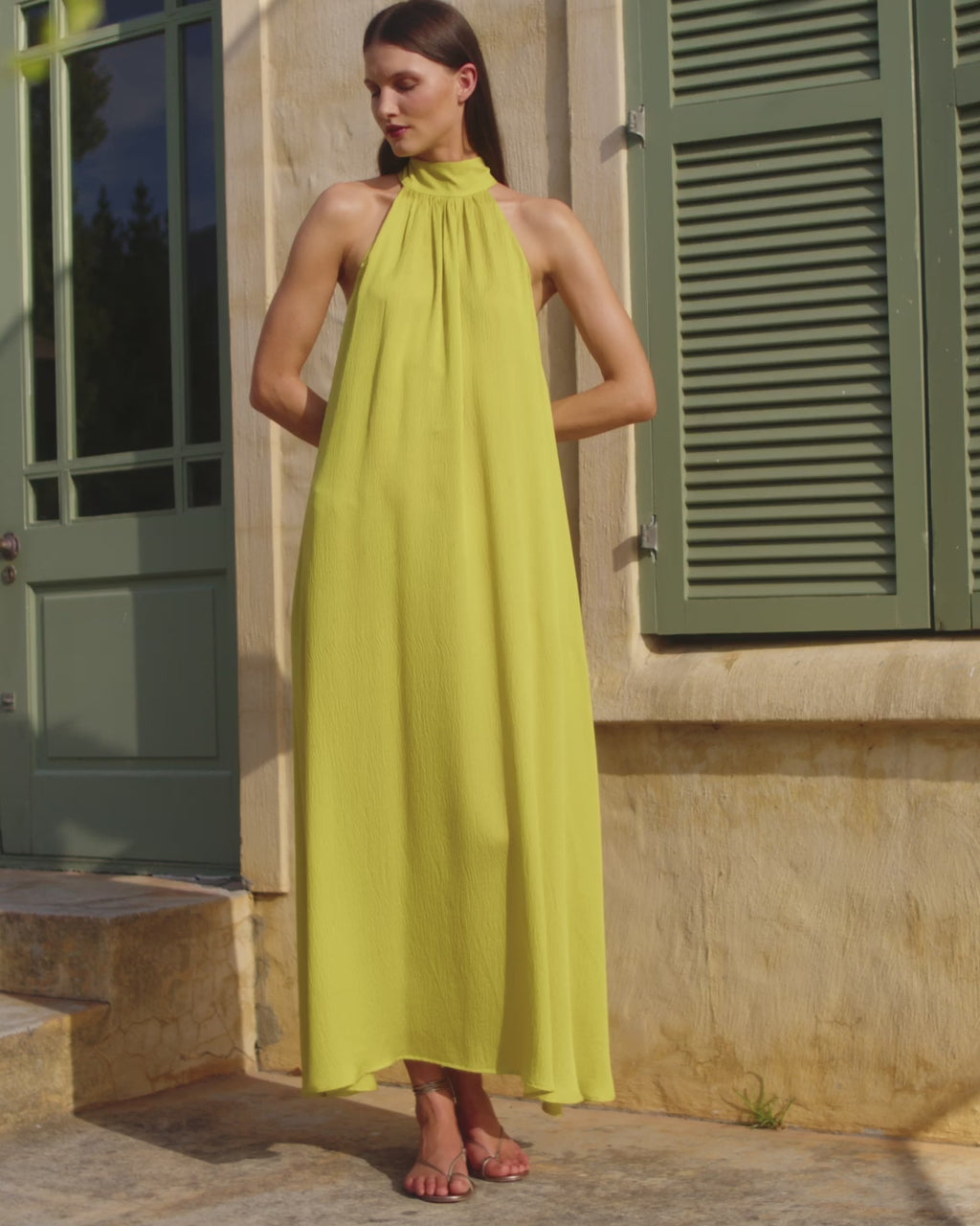 Wiggy Kit | The Aster Dress | Video of model wearing yellow maxi dress