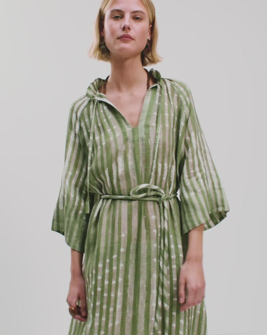 The Keeper Dress | Linen Midi Dress with Tie Waist