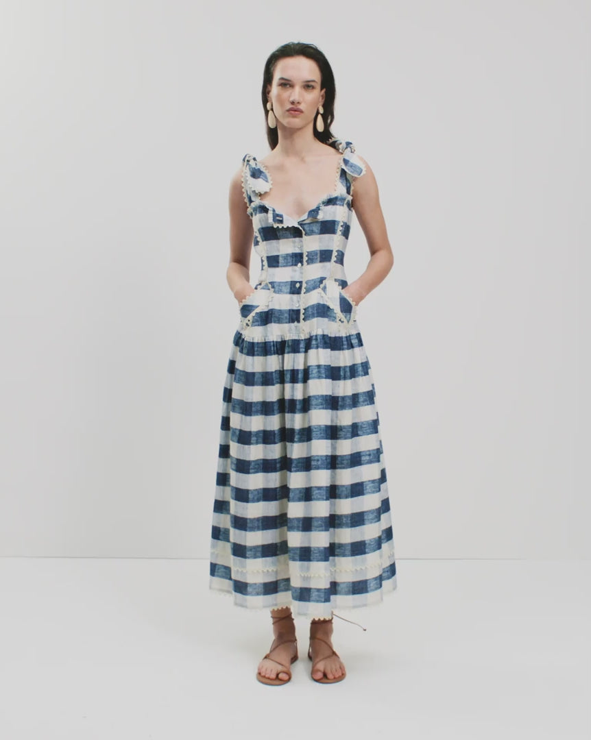 The Eden Dress | Blue Gingham Summer Dress | Wiggy Kit