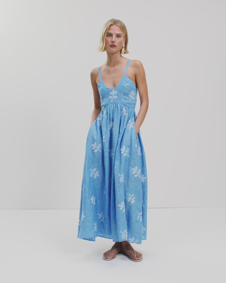 The Petra Dress (Sky Blue) | Sky Blue Linen Dress | Wiggy Kit