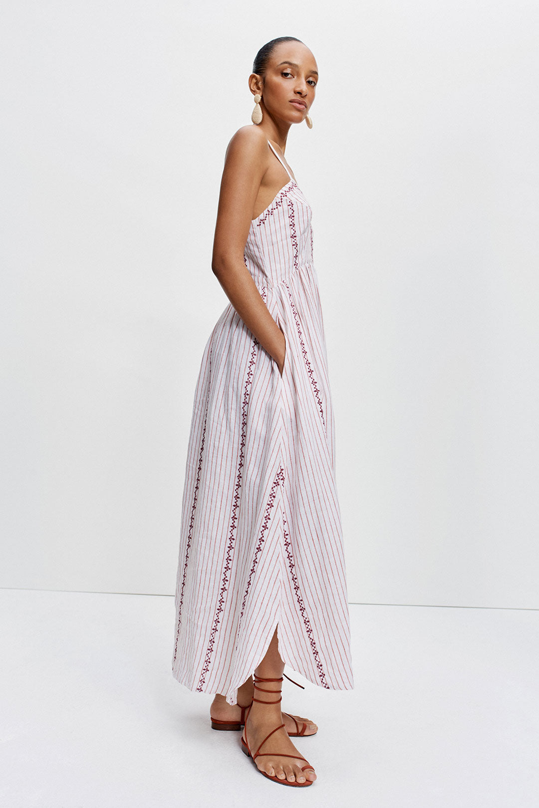 The Petra Dress (Pink Stripe)