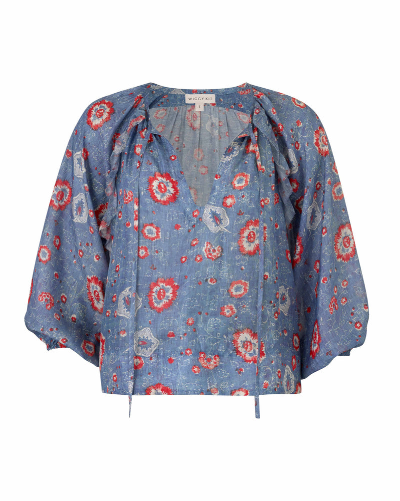 Saffron Top (Blue Flower)