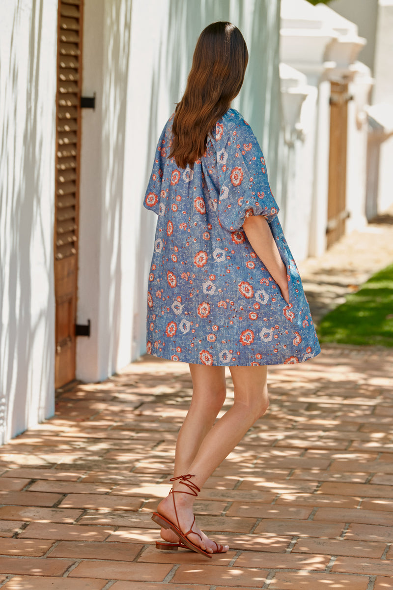 Bubble Dress (Blue Flower)