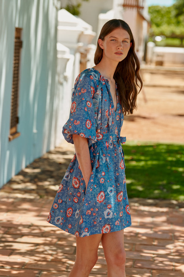 Bubble Dress (Blue Flower)