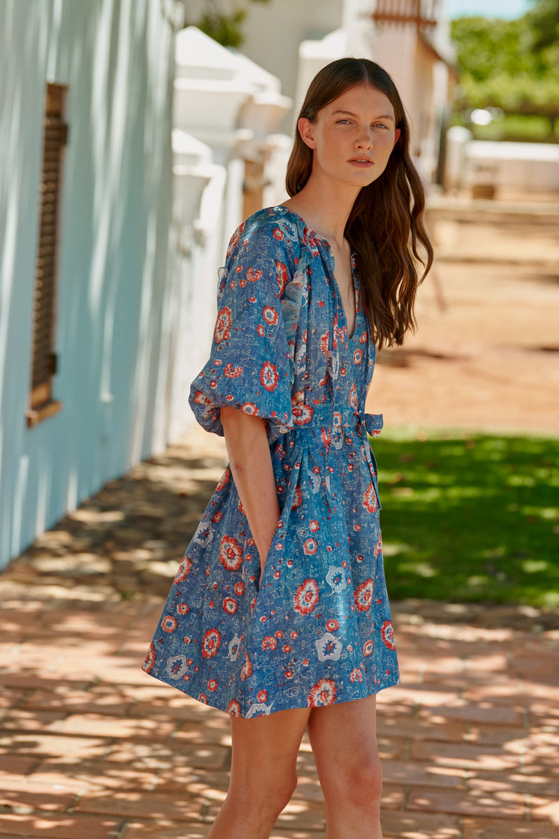 Bubble Dress (Blue Flower)