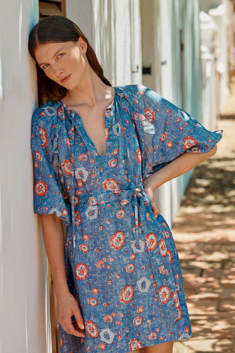 Bubble Dress (Blue Flower)