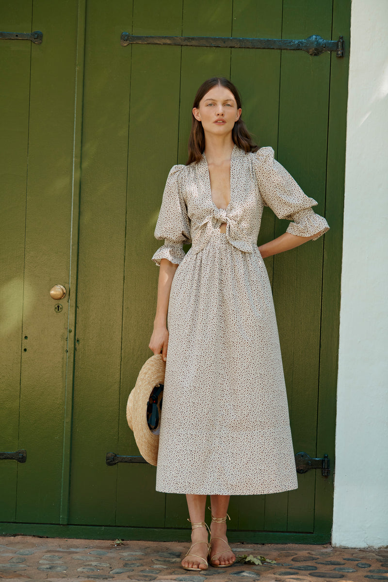 Wiggy Kit | Bunny Dress in Brown Animal Print | Lifestyle Image, Full Dress