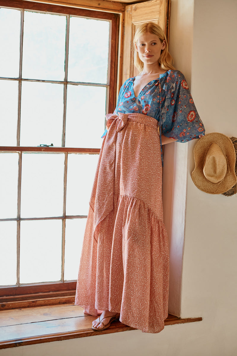 Saffron Top (Blue Flower)