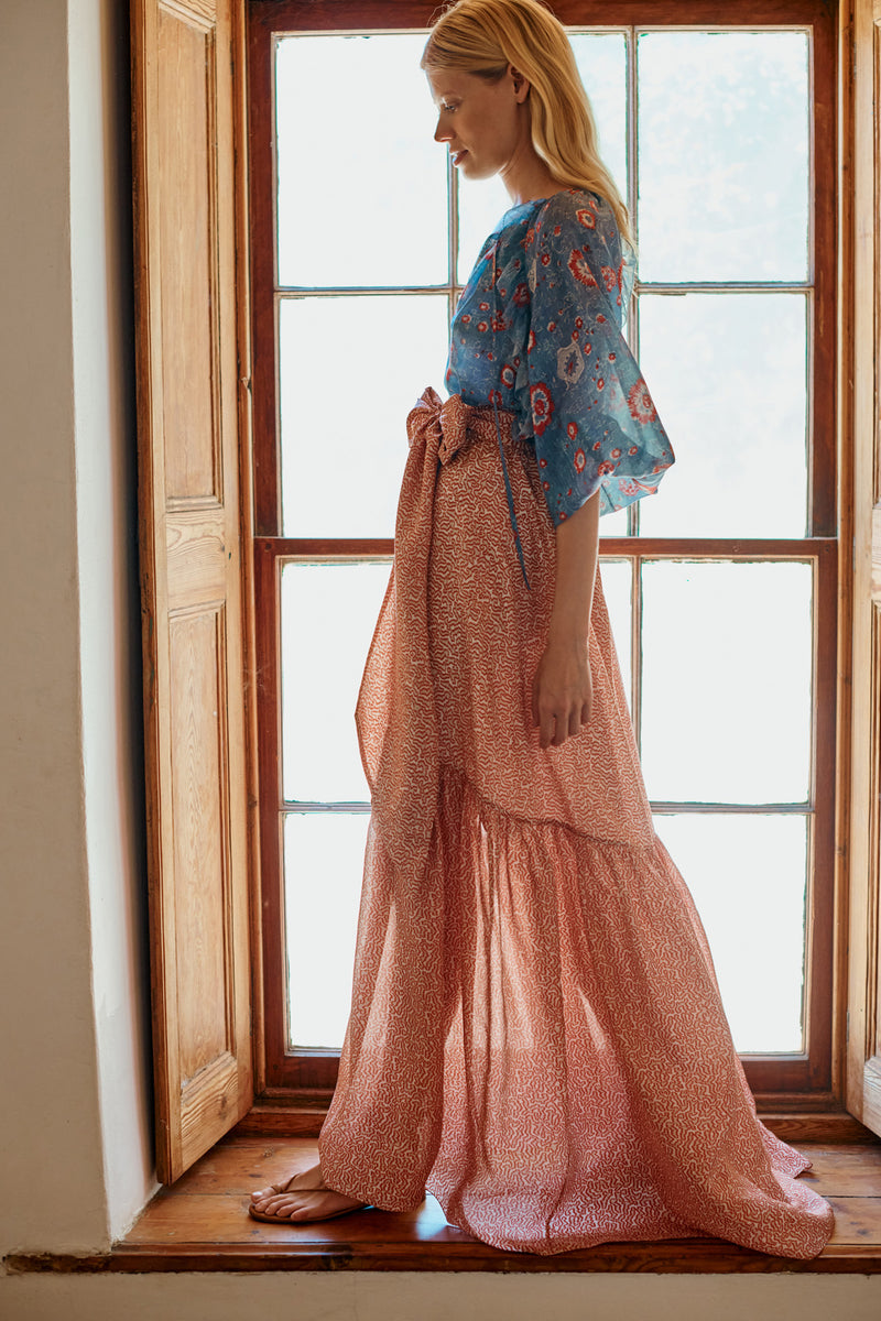 Saffron Top (Blue Flower)