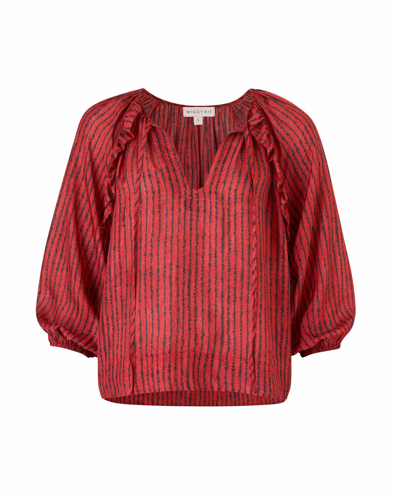 Saffron Top (Red Print)