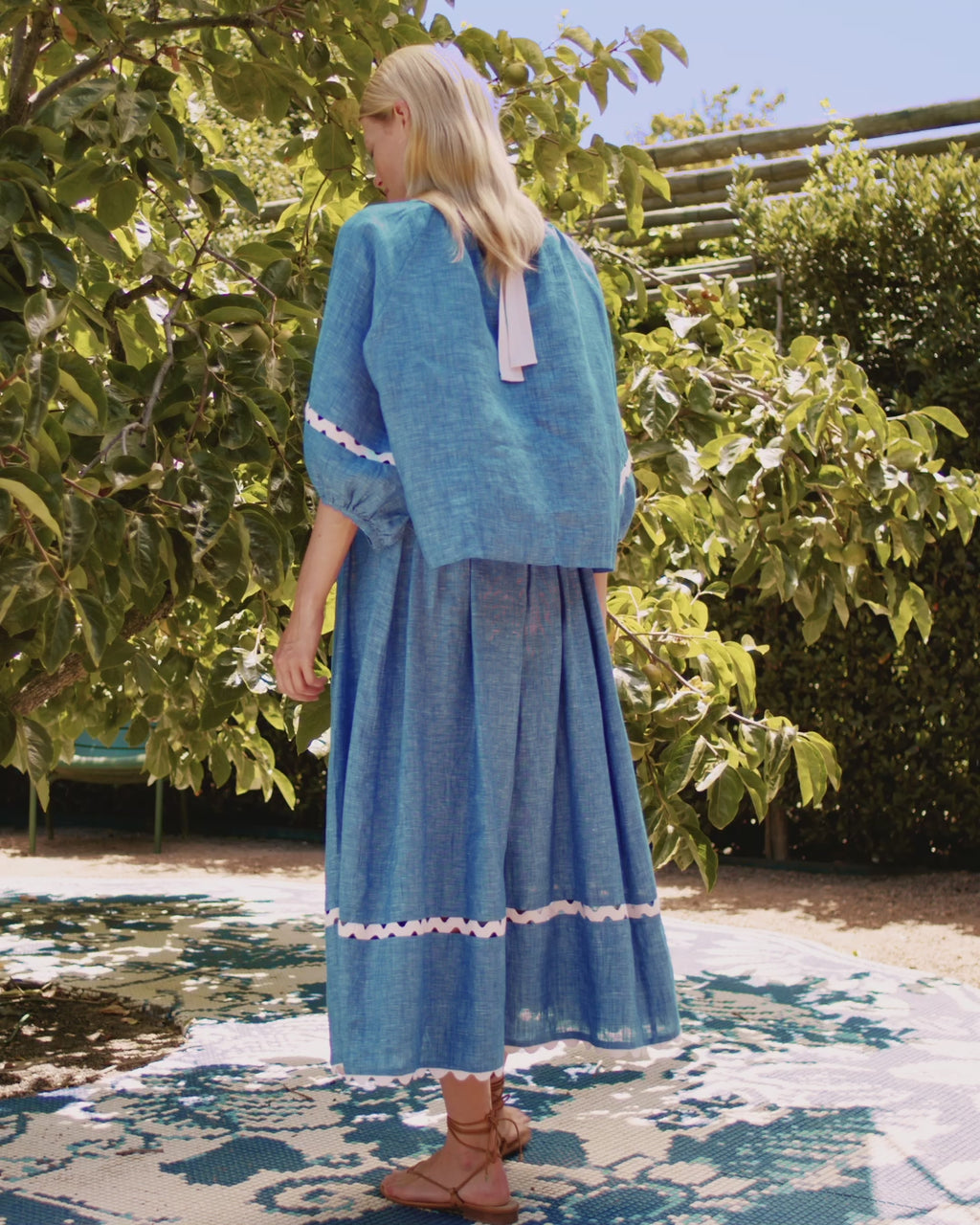 Wiggy Kit | Gaucho Skirt in Blue Linen | Lifestyle Video